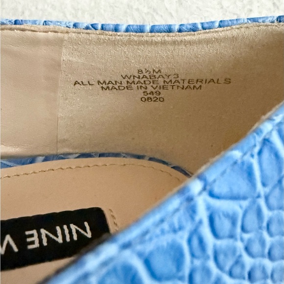 Nine West Blue Reptile Print Pointed Toe Loafers Slip-on Flats Size 8.5 - Picture 8 of 9